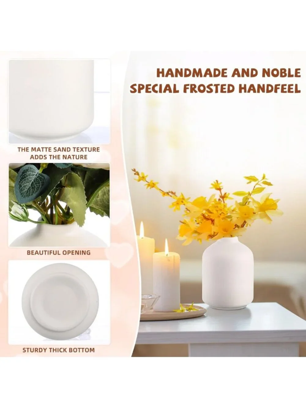 15 Pack Mini White Ceramic Bud Vases - 3.9